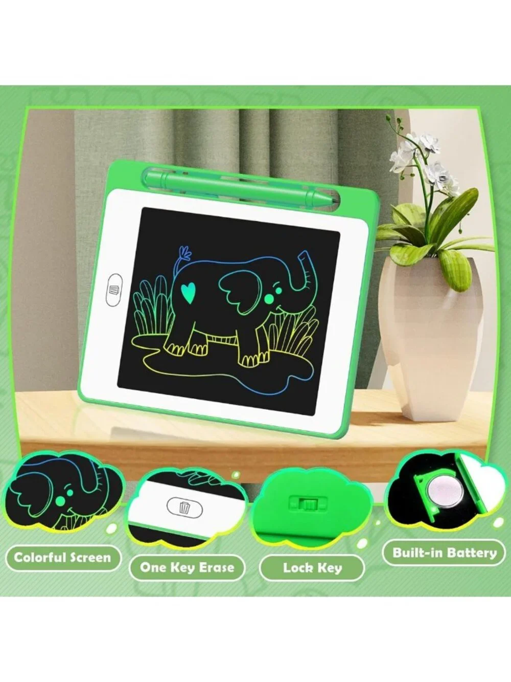 Colorful 16-Pack LCD Writing Tablets for Kids, Erasable Doodle Boards